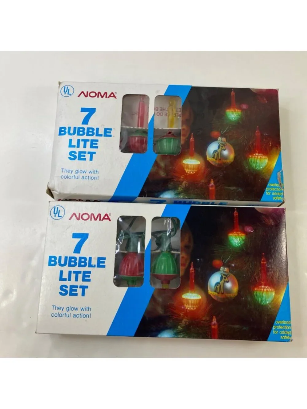 NOMA 7 Bubble Lite Set Christmas Lights With Colorful Action Overload Protection